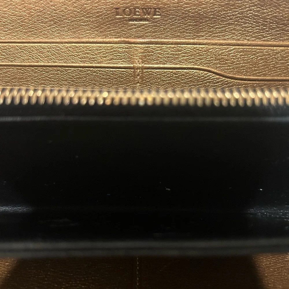 Loewe Metallic Gold Zip Wallet